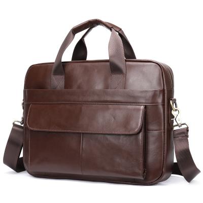 China Custom Genuine Leather 14 Inch Laptop Bag Briefcase Day Backpack Satchel Messenger For Men for sale