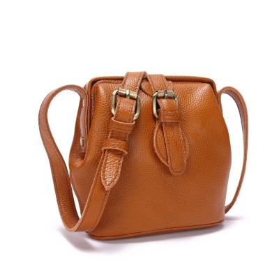 China Water Resistant Cowhide Leather Vintage Bucket Bag Woman Tote Bags Fancy Ladies Handbags With Zipper for sale