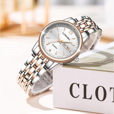 China Original Day/Date LONGBO Watches Mens Brand Women Stainless Steel Watches For Ladies OEM Watches Manufacturers for sale