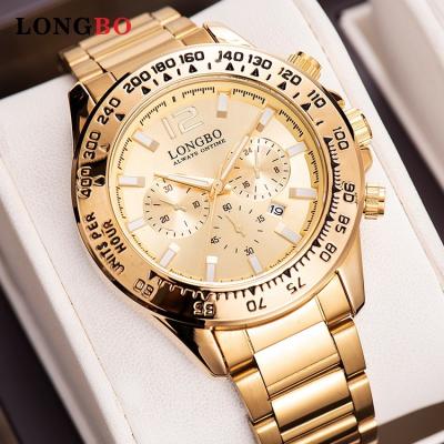 China Mens Black Wrist Day/Date Watches LONGBO Luxury Custom Logo Custom Watches Logo Mens Manufacturer,Chain Watch For Mens Luxury for sale