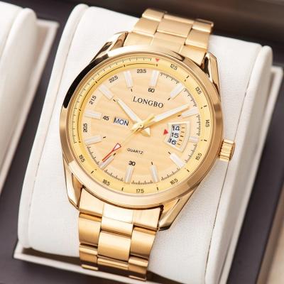 China LONGBO water resistant water proof watch for men, wholesale china watches custom men's quartz watch stainless steel for sale