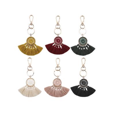 China Bohemian AD. Handmade Decorative Jewelry Tassel Key Chain Ombre Bag Charm Boho Style Set Custom K68022 for sale