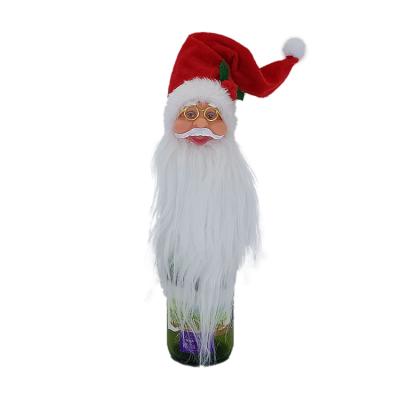 China Cloth and Plastic Christmas Santa Claus Headgear PP Cotton For Bar Beer Winebottle Decorations Ornaments Snowman Toy Christmas Decorations Cotton 2021 New for sale