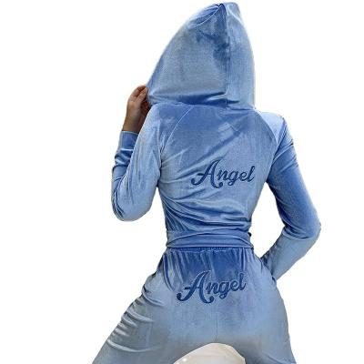 China Anti-Static Sportswear Jogging Sweat Suits Wholesale Jogger Women Sweatsuit Velvet Tracksuit Two Piece Set for sale