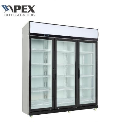 China Single-temperature Commercial Three Swing Glass Door Upright Supermarket Display Freezer for sale