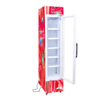 China 165L Single-temperature Vertical Smart Single-temperature Glass Door Freezer Cooler Fridge Display Commercial Fridge for sale