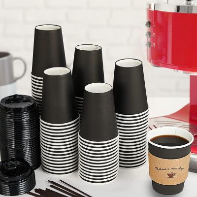 China Disposable Shop Supplies 8OZ 12OZ Eco Friendly disposable double wall paper custom cafe coffee takeaway cups for sale