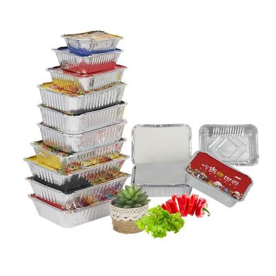 China Recycle Chinese supplier's disposable heatable aluminum foil container / tray / lunch box for food packaging for sale