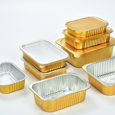 China Eco-Friendly Low MOQ Manufacturer More Than 20 Sizes gold boxes with oval foil takeaway for sale