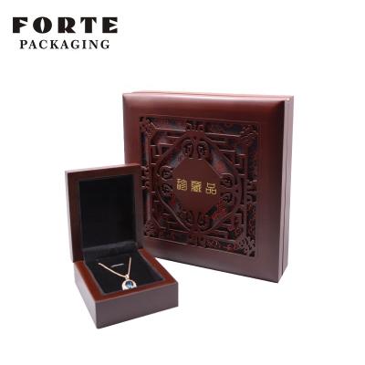 China STRONG Rustic Wooden Jewelery Packaging Necklace Jewelry Box Eco-Friendly Set Purple Jewelry Box for sale