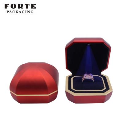 China Strong Eco-friendly Ring Packaging Custom Jewelry Box Led Lightweight Creative Ring Box for sale