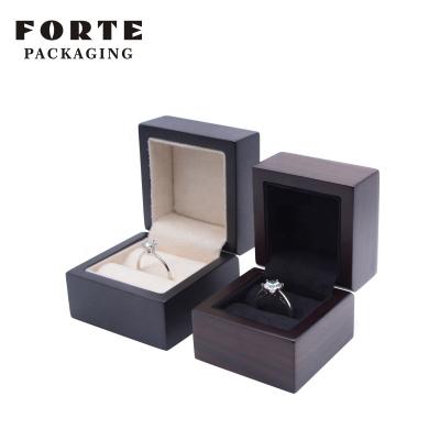 China FORTE Square Vintage Ring Box Jewelery Box Wooden Eco - Friendly Jewelry Box for sale