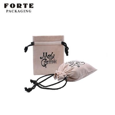 China FORTE Jewelry Pouch Eco-Friendly Anti-Static Jewelry Packaging Drawstring Velvet Custom Jewelry Bag for sale