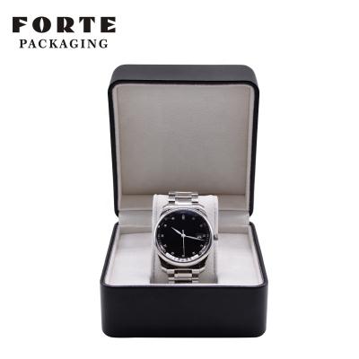 China FORTE Factory Price Eco-friendly PU Leather Watch Box Ladies and Gentleman Wristwatch Box with Velvet for sale