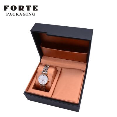 China FORTE Black Leather PU Watch Box Custom Luxury Watch Box Eco - Friendly for sale