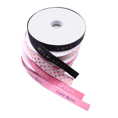 China Manufacturer Eco-Friendly Wholesale Satin FORTE Silk Custom Ribbon With Logo for sale