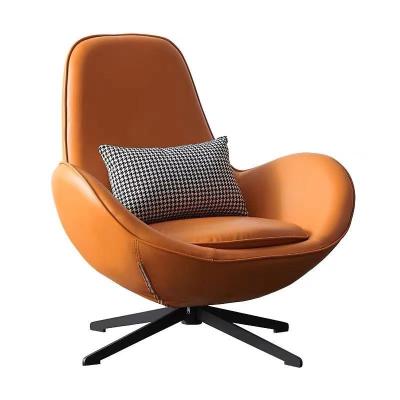 China Cost Effective High Quality Office Chair Reclining Orange Leather Leisure Chair for sale