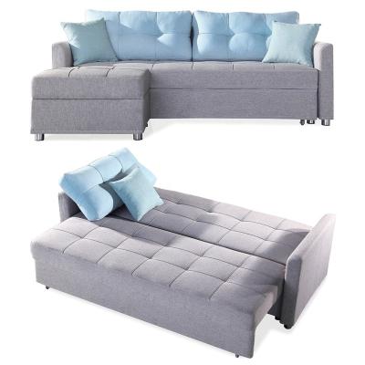 China Modern Simple Living Room Foldable Sofa Cum Bed Chesterfield Fabric Foldable Sofa Bed With Storage for sale