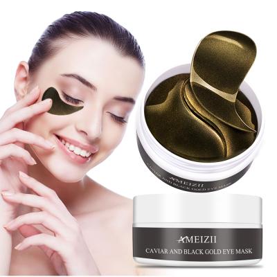 China Anti Wrinkle Black Caviar Eye Pads Mask Collagen Wrinkle Remover Sleep Eyemask Parche Ojo Dark Circles Hydrogel Eye Patch Dark Circles Remover for sale