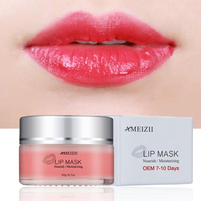 China AMEIZII Moisturizer Lip Sleep Mask Pink Lip Scrub Exfoliate Hydration Moisturizing Dry Lip Balm Tin Balsamo De Labios Lipmask Repair for sale