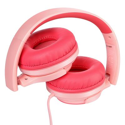 China Perfect Sound Tangle Free 5ft Foldable Stereo Long Clip 3.5mm Jack Plugin Wired On-Ear Kids Head Phone Girls Headphones for sale