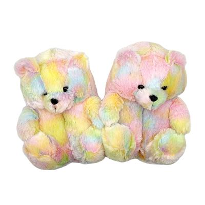 China Hot Sale Indoor Teddy Bear Women Slippers Bedroom Women Teddy Bear Slippers Cute Cozy Slippers for sale