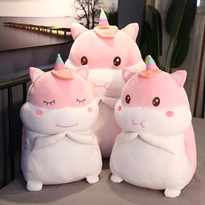 China 2021 plush custom plush 2 in 1 plush pillow unicorn 16in cushion plushie pillow stuffed for sale