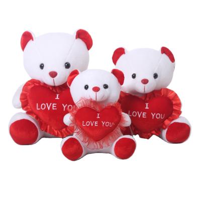 China Stuffed Plush Toy 25CM Teddy Bear Plush Toys Valentine's Day I LOVE YOU With Heart For Gift for sale