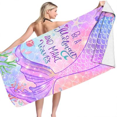 China Wholesale Quick-Dry Towel Quick-Dry Superfine Outdoor Sand Beach Cotton Fiber Free Beach Towel for sale