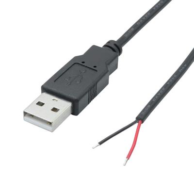 China 5V USB to Open Stripped Tinned Bare Wires End Pigtail Power Charger Cable for LED Strip Light Lamp for sale