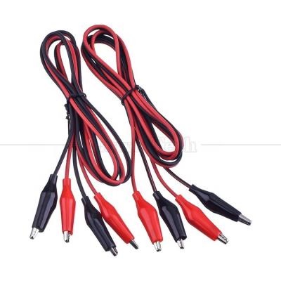 China 12v de doble extremo negro rojo conductos de prueba eléctricos Jumper alambre de caimanes de cocodrilo clips cable en venta