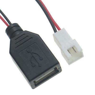 China USB Type A Female to JST XH 2.54 Pitch 2 Pin Female Socket Cable for sale