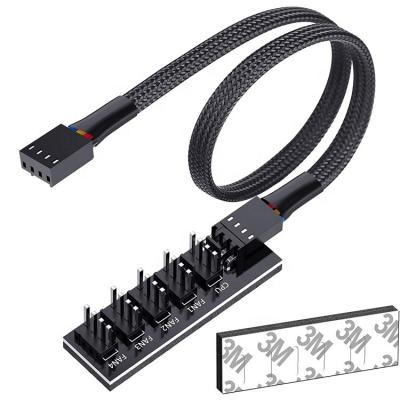 China 1 to 5 Ways 4 Pin Splitter PWM PC Fan Hub Power Supply Cable for ATX Computer Case 4 Pin and 3 Pin Cooling Fans for sale