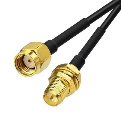 China RG174 Coaxial RP SMA Male to RP SMA Female Antenna Extension Cable voor wifi-router beveiligingscamera Te koop