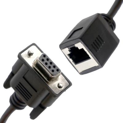 China DB9 weibliche RS232-Serien- bis RJ45-weibliche Steckdose zu verkaufen