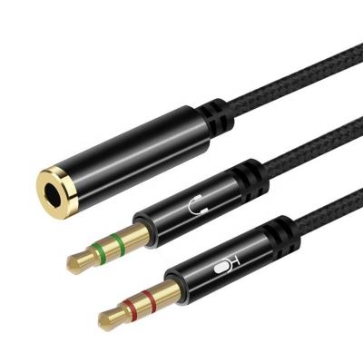 China Hochwertiger Splitter 1 weiblich auf 2 männlich Kopfhörer 3,5 mm Jack Audio Mikrofonkabel zu verkaufen