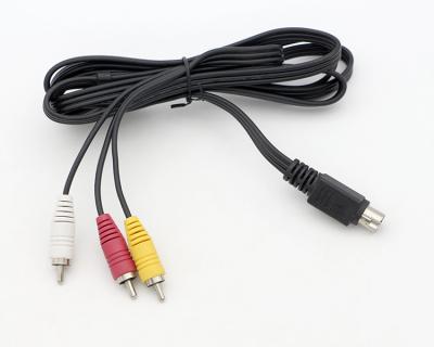 China OEM 1M 2M 3M 9 Pin Mini Din naar RCA S Video Audio Kabel voor TV Displays Audio Video Receiver Te koop