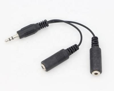 China CUSTOM 3.5mm Jack 1 male to 2 Female Y Splitter Headphone Jack Mic PC Audio TRS Splitter Cable for sale