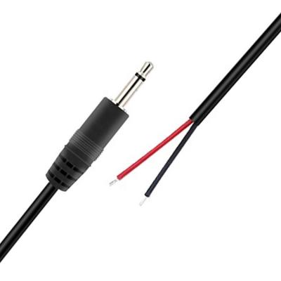 Cina Custom 2 Poles TS 3.5mm Stereo Audio Mono Jack Maschio Plug to Stripped Pigtail Tinned Bare Wire End Cable in vendita