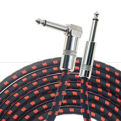 China OEM 3ft 10ft 5m 1/4 6.35mm Mono TS Jack Lead Braided Electric Instrument Accessory Amp Effect Amplifier Guitar Patch Cable for sale