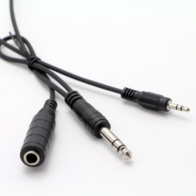 China Y Splitter Männlich-Fraulich 6,35 mm 3,5 mm TRS Mikrofon Stereo Jack Audio Kabel zu verkaufen