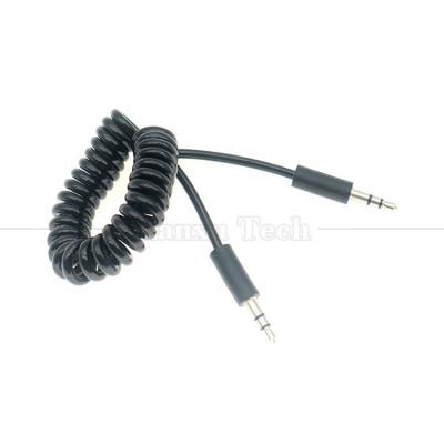 China Spring Coiled Male to Male 3.5mm Jack Aux Stereo Audio Extension Cable for sale