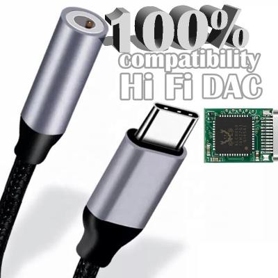 Cina Hifi DAC USB Tipo C a 3,5 mm Jack per cuffie Adaptore audio per Samsung Huawei Oneplus Meizu Google Oneplus in vendita