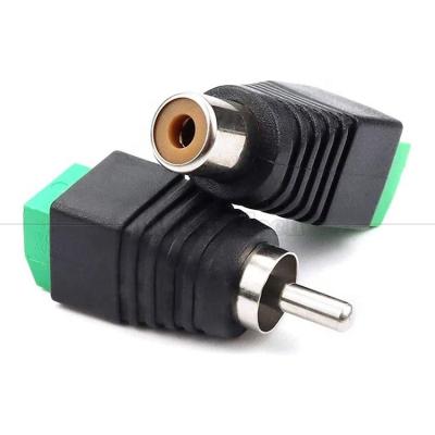 China RCA Female Male to Screw Terminal AV Phono Solderless Plug Wire Connector Converter Audio Adapter for sale