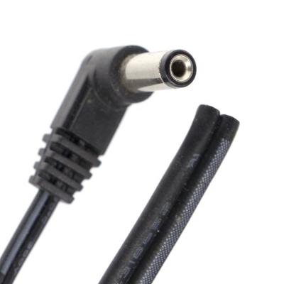 China 90 Degree Right Angle DC Barrel Jack 2.1x5.5mm Male Female to Free End Open Pigtail DC Power Cable for sale