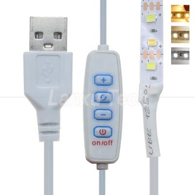 China 5V Output Stepless Dimming ON OFF Switch USB Dimmer Cable for LED Light Strip Lamp for sale