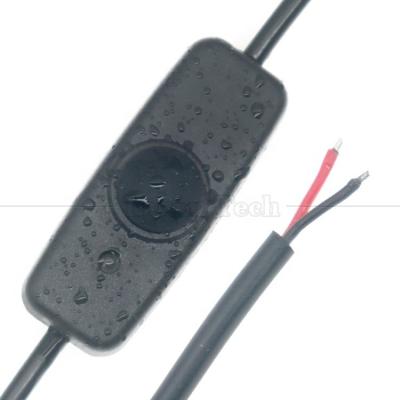 China Fabrica a medida cubierta de silicio impermeable pulsar botón 2 pin de corriente continua energía encendida apagada Cable de interruptor para la lámpara de la motocicleta en venta