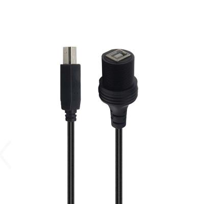 China USB B 2.0/3.0 Male to Female Waterproof Extension Cable With Flush Mount Panel For Printer Car Truck Boat Motorcycle Computer for sale