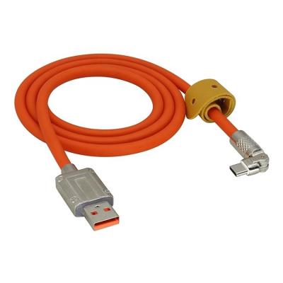 China 180 graden roterende snelle oplaad 120w 6A siliconen micro USB type C kabel voor Android mobiele telefoon Te koop