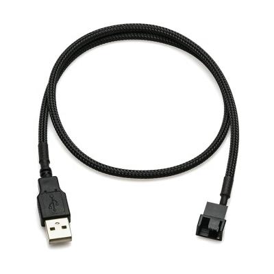 Κίνα Τυλιγμένο USB σε 3 Pin 4 Pin Molex θηλυκό PWM 5V ανεμιστήρα τροφοδοσίας ηλεκτρικής ενέργειας προσαρμογέα συνδέσμου καλώδιο για ψύκτη υπολογιστή προς πώληση